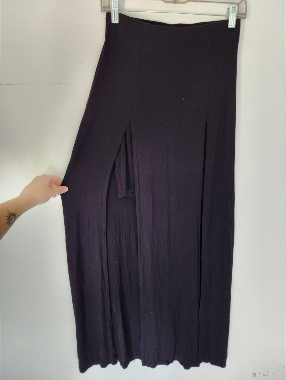Candie’s Black Double High Slits Maxi Skirt - Size Small